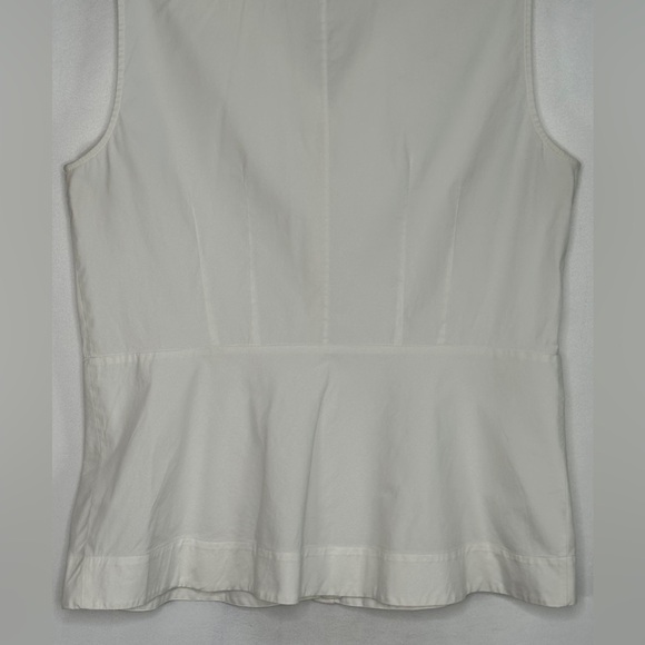 Lafayette 148 White Button Down Blouse Sleeveless Sz 14 - Picture 6 of 7